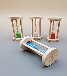 3 Dakikalık Ahşap Kum Saati(beyaz)